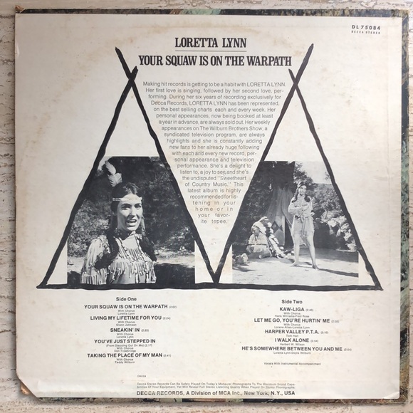 Loretta Lynn Your Squaw Is On The Warpath Vinyl Lp '69 - Picture 3 of 8